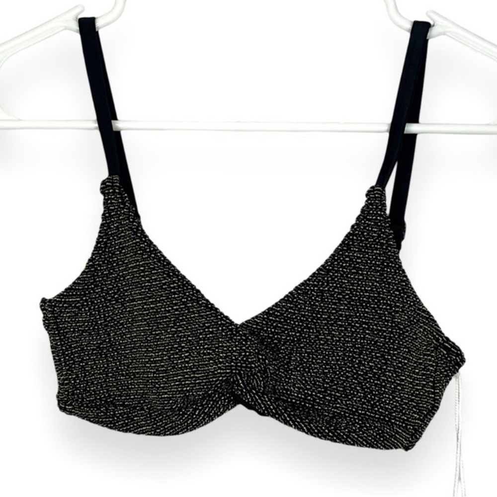Priced for 1 Good American Swim | Twist Bikini Top (Metallic) Size 0/XXS - Picture 2 of 7